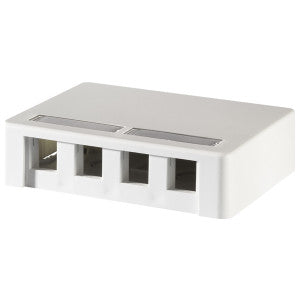 Ortronics KSSMB4-88 | TechChoice Surface Mount Box, 4-Port, Cloud White