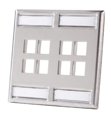 Legrand - Ortronics KSSS8 | Faceplate, Stainless Steel, 4.5 x 4.56 x 0.17", Two Gang Bracket
