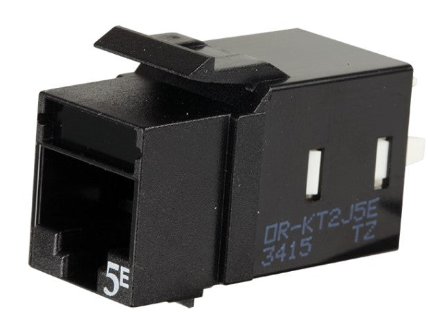 Legrand - Ortronics KT2J5E25-00 | Category 5E Keystone Jack, Lacing Cap Termination, Black, 25 Pack