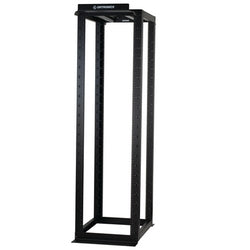 Ortronics MM20842ADJ38-B | Mighty Mo 20 4-post Rack, 42 D Adjustable, 8'h, 51 Ru, Punched 3/8 Square, Black