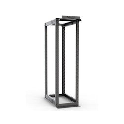 Ortronics MM2073142DAB38B | Mighty Mo 20 Dual Adjustable Base 4-post Rack, 45 Ru (7 Ft), Adjustable 31 -42 Depth, Sq. Hole Rails, Black