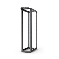 Ortronics MM2083142DAB38B | Mighty Mo 20 Dual Adjustable Base 4-post Rack, 51 Ru (8 Ft), Adjustable 31 -42 Depth, Sq. Hole Rails, Black