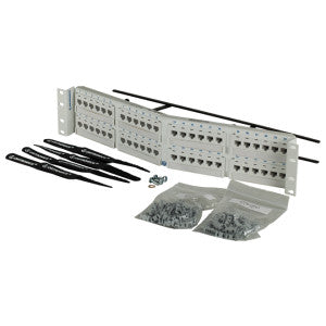 Ortronics PHA6AU48-W | Clarity 6a Angled High Density 110 Patch Panel, White