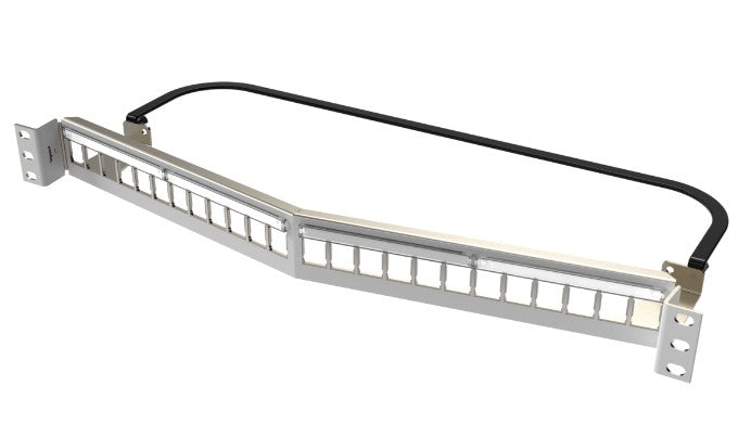 Legrand - Ortronics PHAHDJSU24-W | Clarity 24-Port, 1Ru Shielded High Density Jack, Unloaded Angled Panel - White