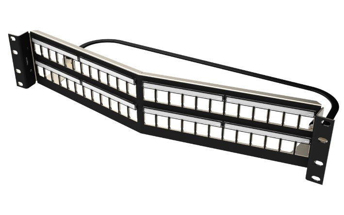 Legrand - Ortronics PSAHDJSU48 | Clarity 48-Port 2Ru Shielded High Density Jack Unloaded Angled Panel Black