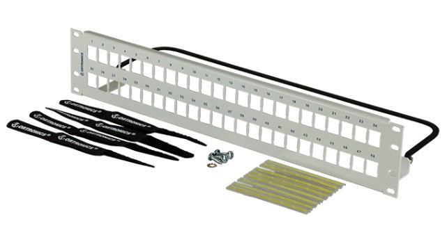 Legrand - Ortronics PSDHJU48-W | Clarity 48-Port, 2Ru High Density Jack, Unloaded Flat Panel White