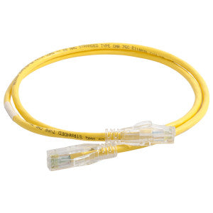 Ortronics RDC61001-04 | CLARITY Cat 6A, PVC, 28 AWG UTP, Stranded, 4-Pair, Reduced Diameter, Copper Patch Cord, 4 ft., Yellow