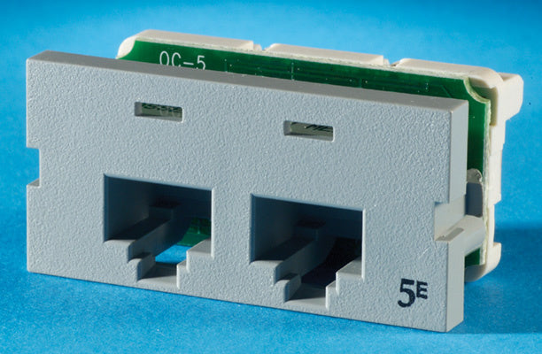 Legrand - Ortronics S225E00-78 | Series Ii, Two-Port Clarity 5E, T568A/B, 180 Degree, Wiremold Gray
