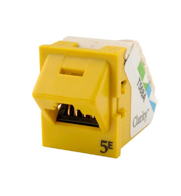 Legrand - Ortronics TJ5E45-44 | Clarity 5E Angled Tracjack, T568A/B, 45 Degree, Dark Yellow