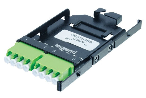 Legrand - Ortronics UHD7FP-LCQ08CC | M7 Fiber Adapter Panel With 2 Lc Quad Adapters, 8 Fibers - Green