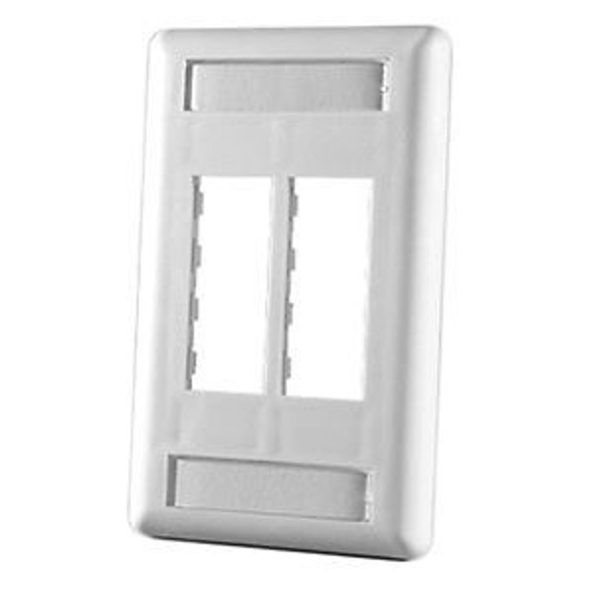 Legrand - Ortronics 40300546-88 | TracJack Plastic Faceplate, 4-Port, Single Gang, Cloud White