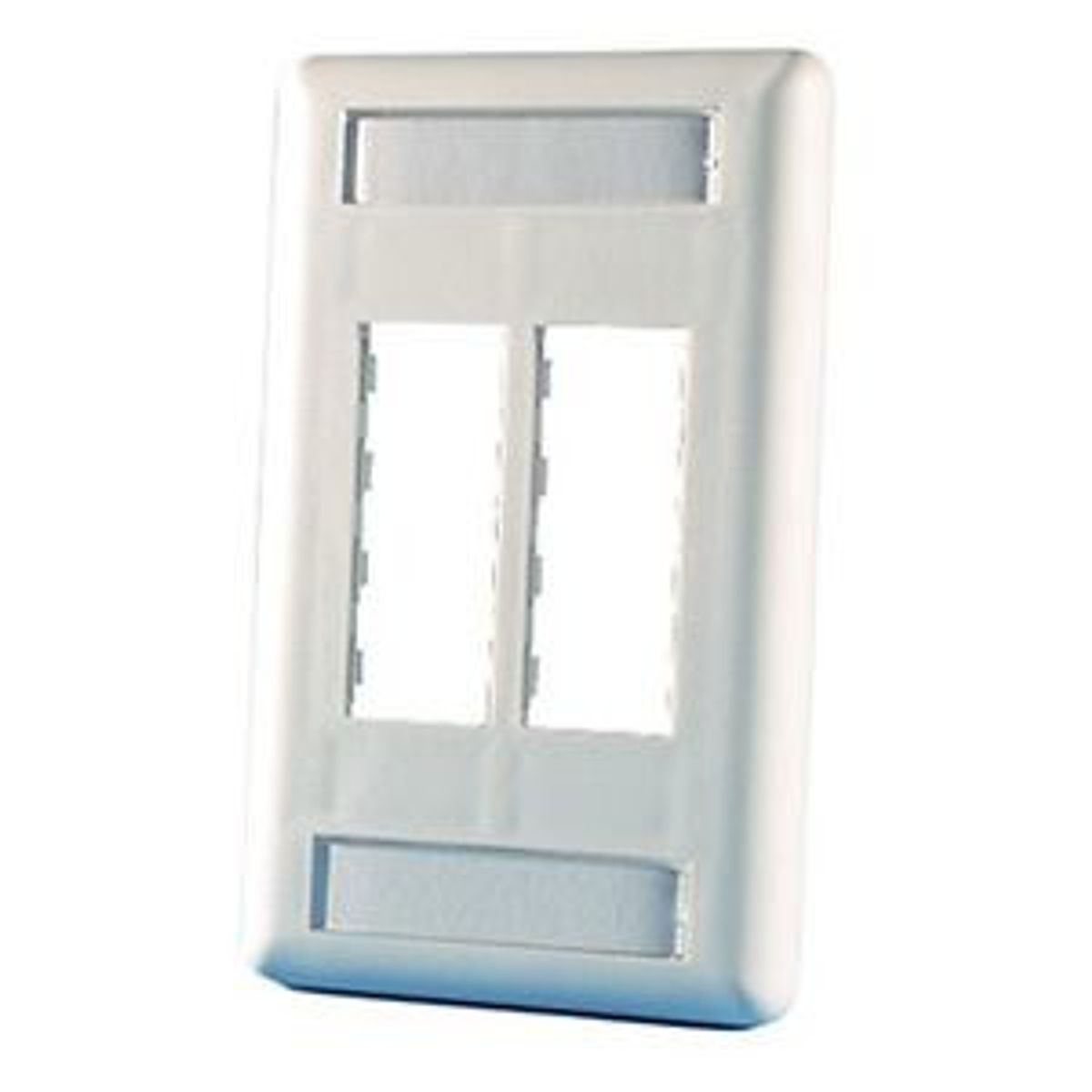Ortronics 40300546 | Tracjack Faceplate, Four-Port (Single Gang), Plastic, Fog White