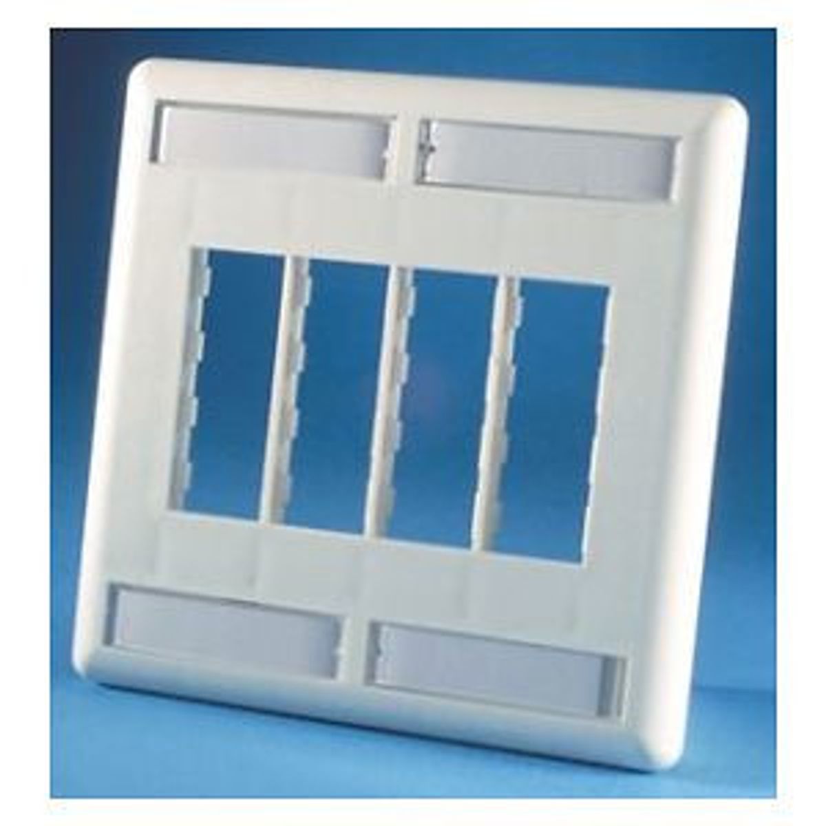 Legrand - Ortronics 40300554 | TracJack Plastic Faceplate, 8-Port, Dual Gang, Fog White
