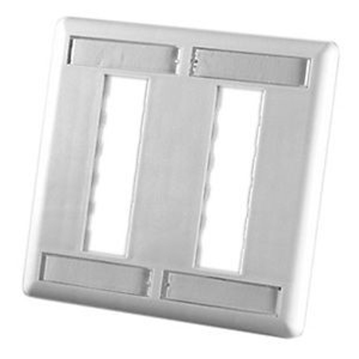 Legrand - Ortronics 40300555 | TracJack Plastic Faceplate, 6-Port, Dual Gang, Fog White