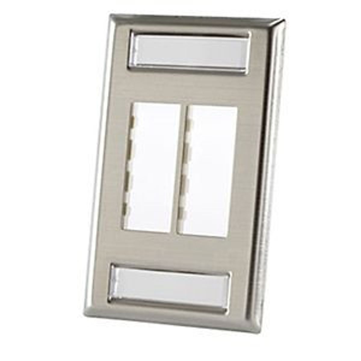 Legrand - Ortronics 403STJ14 | TracJack Faceplate, Stainless Steel, 1-Gang, 4-Port