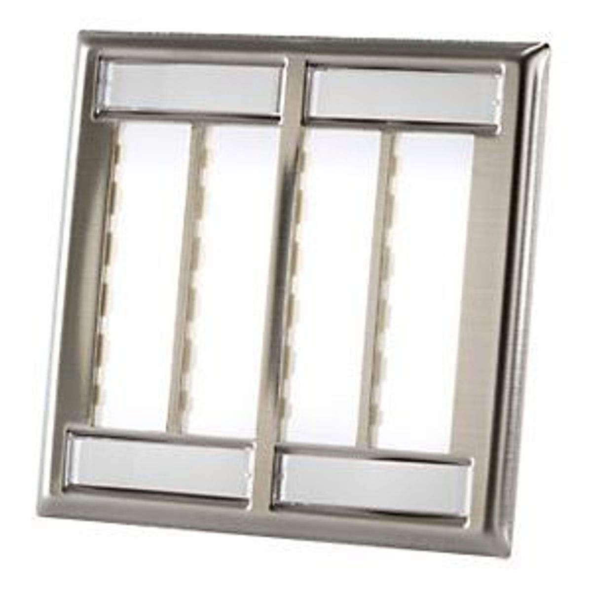 Legrand - Ortronics 403STJ212 | TracJack Faceplate, Stainless Steel, 2-Gang, 12-Port