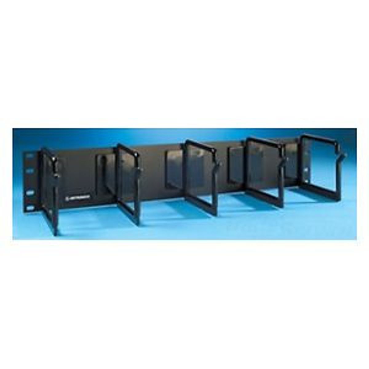 Legrand - Ortronics 808004818 | Cable Management Panel with (5) Horizontal Plastic Distribution Rings, 2RU, Black, 3.95 H x 19 W x 4.8 in. D