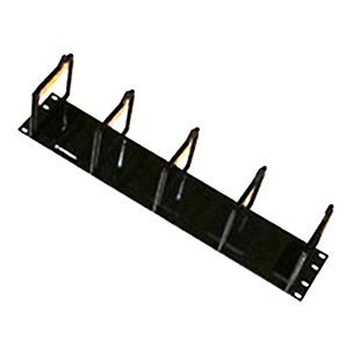 Legrand - Ortronics 808004867 | Cable Management Panel with (5) Horizontal Plastic Distribution Rings, 2RU, Black, 3.95 H x 19 W x 2.4 in. D