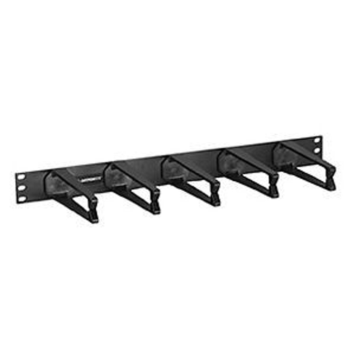Legrand - Ortronics 808045590 | Cable Management Panel with (5) Horizontal Polycarbonate Distribution Rings, 1RU, 1.75 H x 19 W x 6 in. D