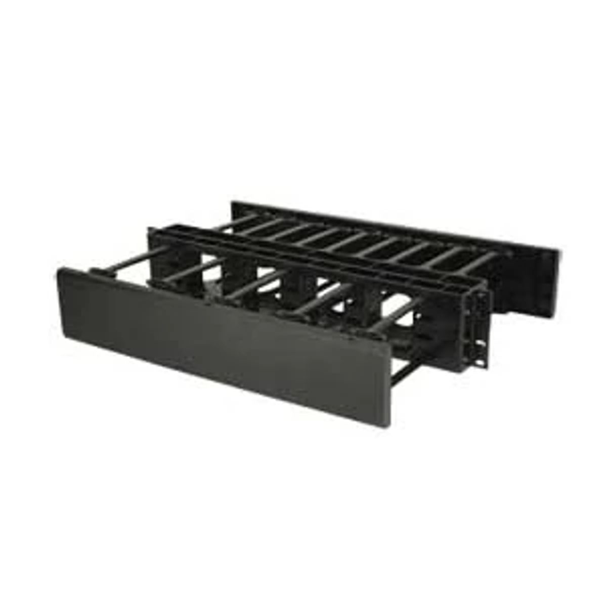 Legrand - Ortronics DHMC2RUW | Cable Manager, 2-Side, 2 RU, ABS Plastic/PVC, Horizontal Mounting, White, 3.47 H x 19 W x 14.25 D in.