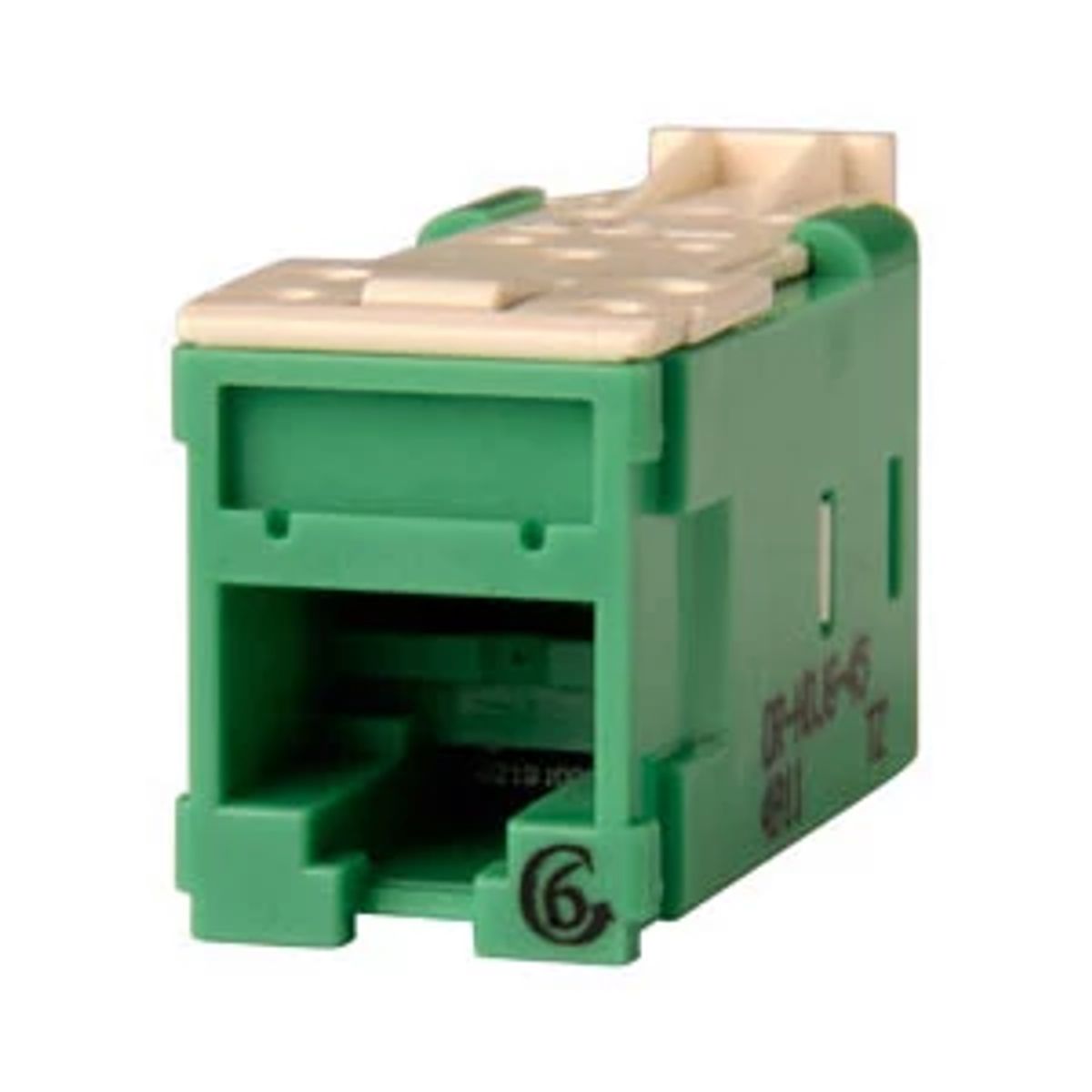 Legrand - Ortronics HDJ5E-45 | Clarity Series, High Density Jack, Cat 5e, Nickel Plating, Thermoplastic, 22 to 24 AWG, Green, 0.84 H x 0.63 W x 1.37 D in.