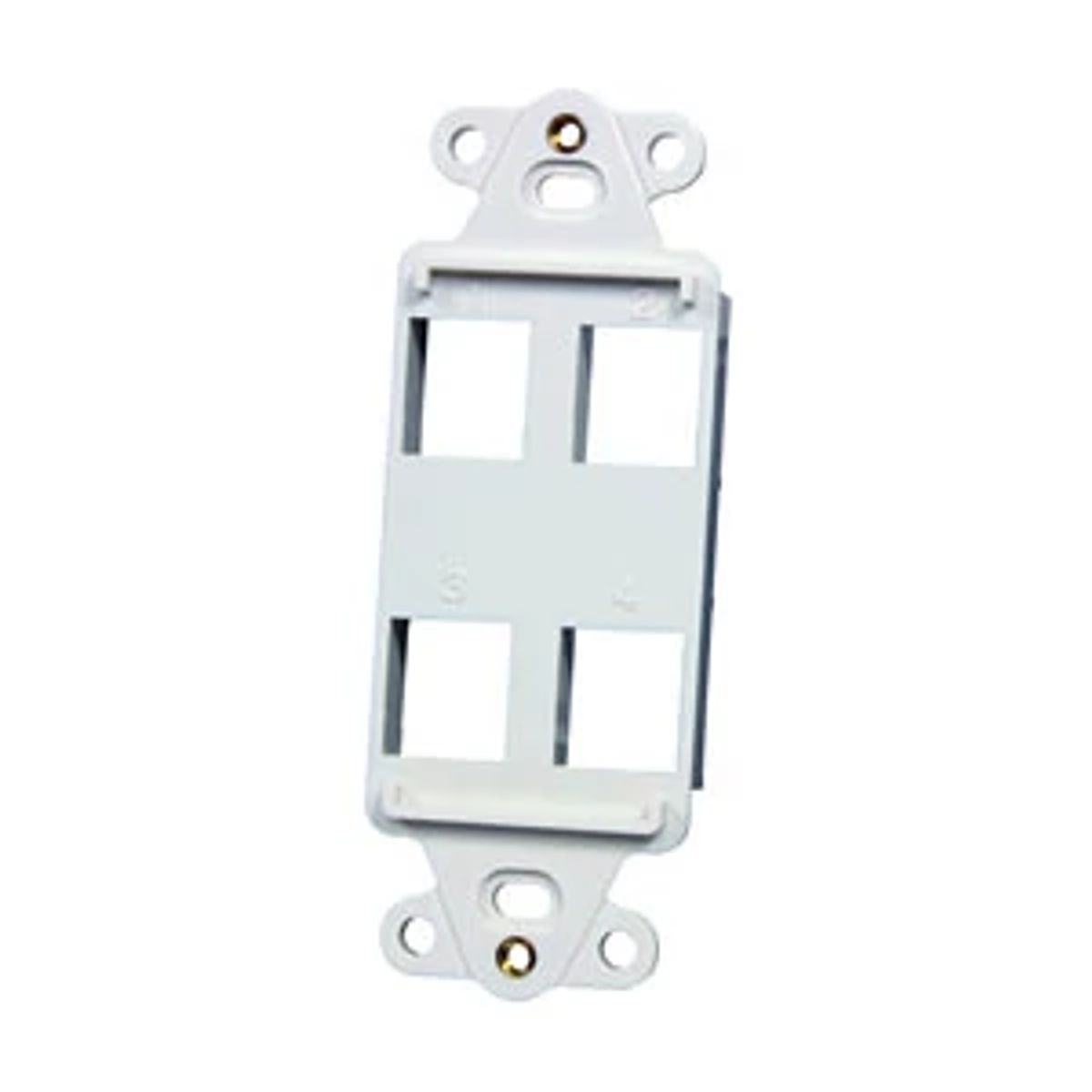 Legrand - Ortronics KSDS4-88 | Techchoice/Keystone Series, Plate Box Frame, Thermoplastic, 4-Port, White, 4.2 H x 1.46 W x 0.44 in. D