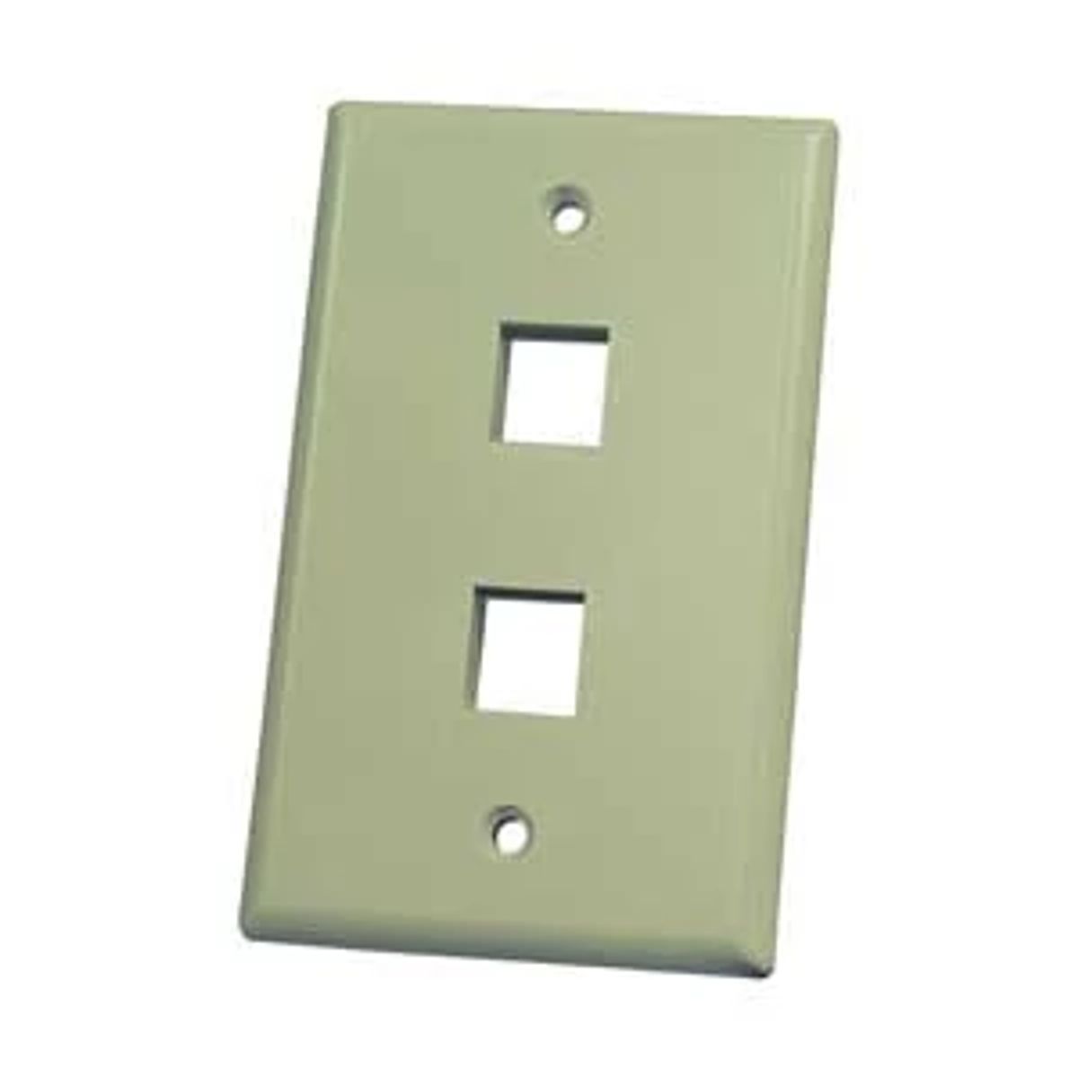 Legrand - Ortronics KSFPR2-13 | TechChoice Keystone, Faceplate, High Impact Thermoplastic, 2-Port, 1-Gang, Electric Ivory