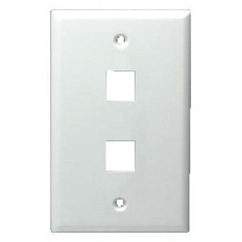 Legrand - Ortronics KSFPR2-88 | Faceplate, Thermoplastic, 2 Port, White, 4.5 x 2.75 x 0.22 in., One Gang Bracket, No, Keystone Jack, Keystone Module