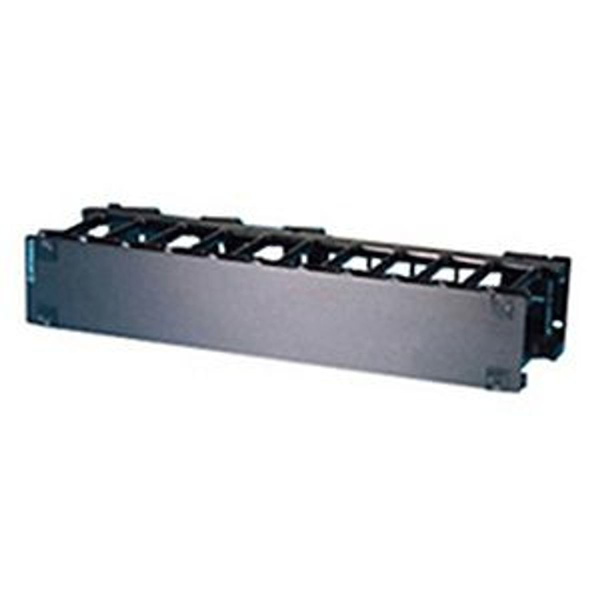 Legrand - Ortronics MM6HMF2RU | Mighty MO 6 Cable Management Panel with Cover, Horizontal, Black, 2RU, 3.5 H x 19 W x 6.25 in. D