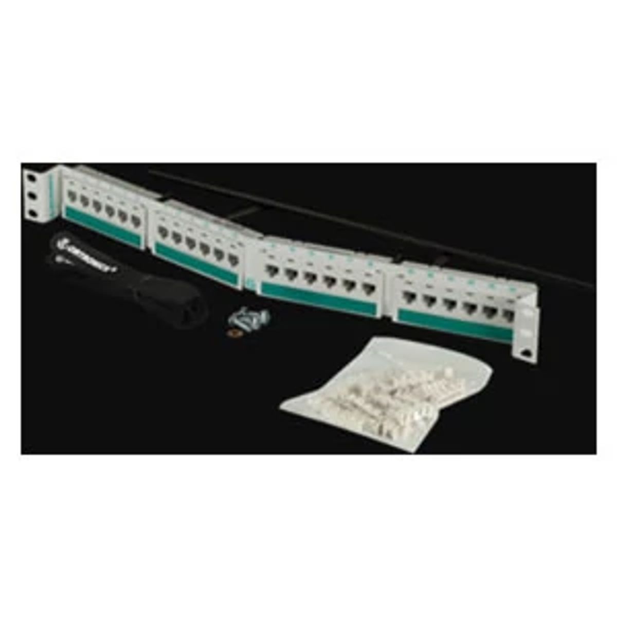 Legrand - Ortronics PHA5E6U24-W | Clarity Patch Panel, Cat 5e, 24-Port, 1 RU, Angled, 22 to 26 AWG, White, 1.75 H x 19 W x 2.39 D in.