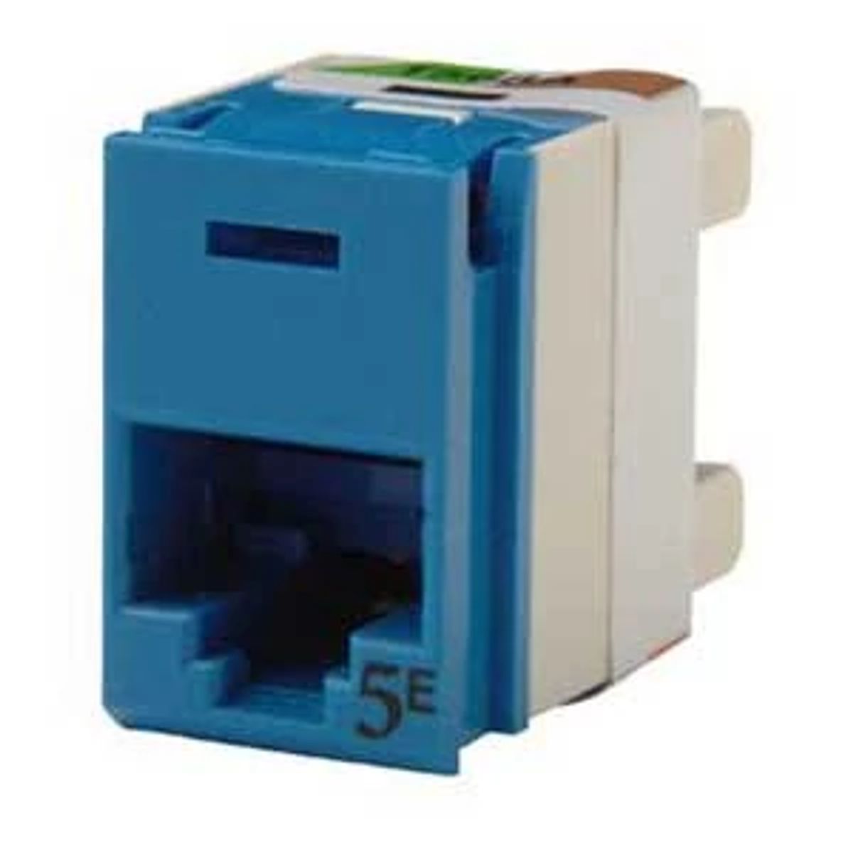 Legrand - Ortronics PJ5E00-36 | Clarity, Panel Jack, Cat 5e, Nickel-Plated, 8-Position, 8-Wire, 22 to 26 AWG, Blue, 22.35 H x 14.22 W x 26.67 D mm