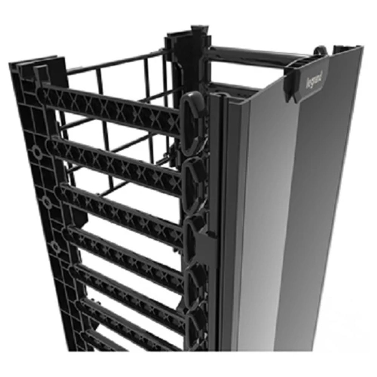 Legrand - Ortronics QVMD710 | Q Series Vertical Manager, ABS Plastic, Black, 45 Rack, 84 H x 84 L x 10 W x 17.50 in. D