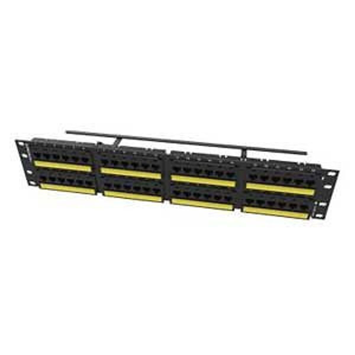 Legrand - Ortronics SP6AU48 | TechChoice Cat 6A Modular Patch Panel, 48 Port, Flat, Black