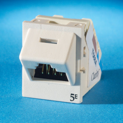 Legrand - Ortronics TJ5E45-88 | Cat 5e Angled TracJack, T568A/B, White, 1, Beryllium Copper, Gold-Plated, Nickel-Plated