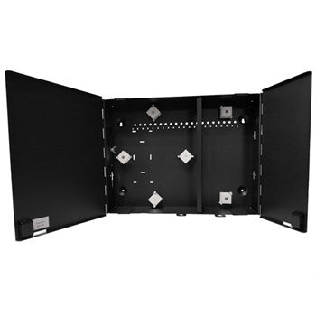 Legrand - Ortronics WQS-04P | Q-Series, 4 Panel, Standard Density, Wall Mount Fiber Enclosure, Black