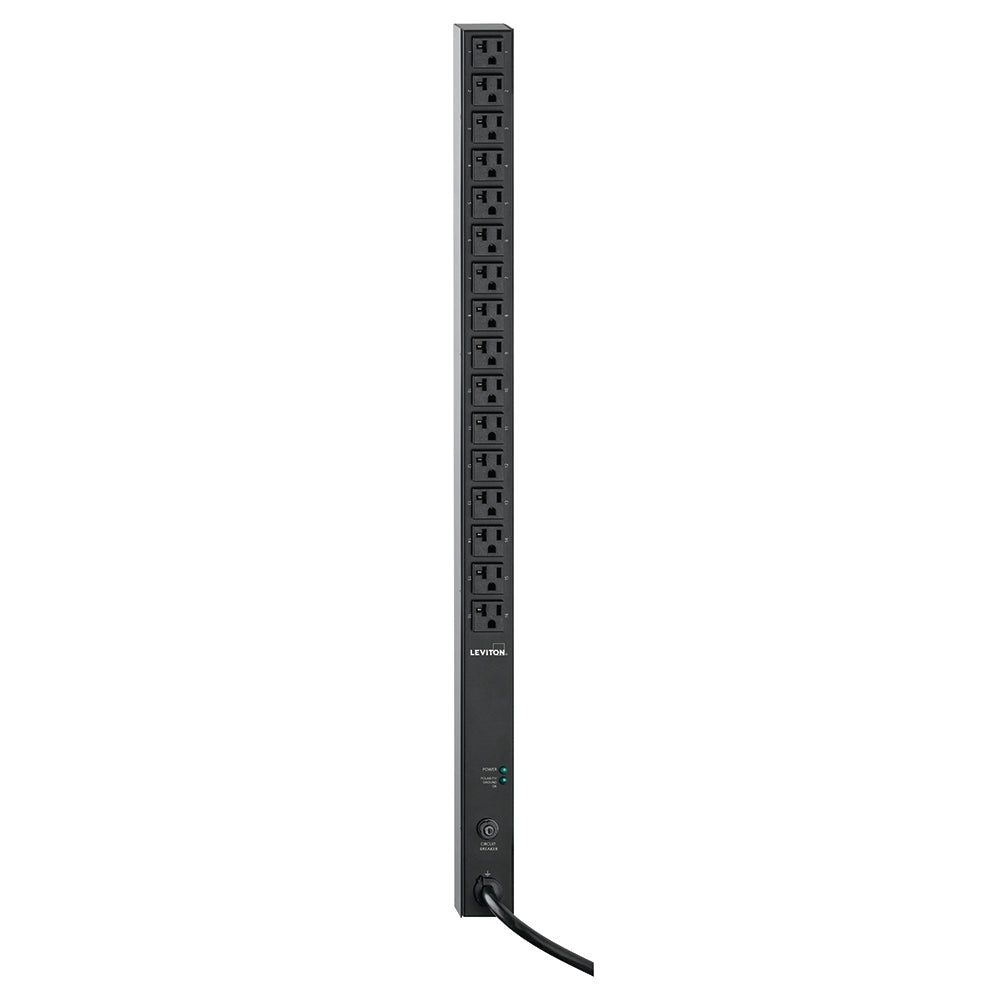 Leviton P1041-10S | Unmetered Vertical Power Distribution Unit 120V 20A, 16 Receptacle, 5-20P Plug Type
