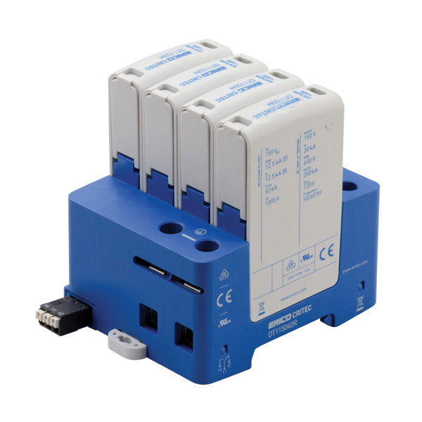 Erico DT115040R - GROUNDING - DT1 DIN Rail Surge Protection Class I+II 12.5 kA, 4+0 Mode