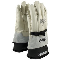 PIP 148-4000/10 | Top Grain Goatskin Leather Protector for Novax Gloves - Gauntlet Cuff, Natural, 10 Size