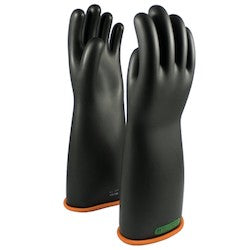 PIP 155-3-18/11 | NOVAX Class 3 Rubber Insulating Glove with Straight Cuff - 18", Black, 11 Size