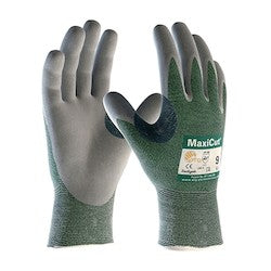 PIP 18-570/M | MaxiCut Seamless Knit Engineered Yarn Glove with Nitrile Coated MicroFoam Grip on Palm & Fingers, Green, Medium