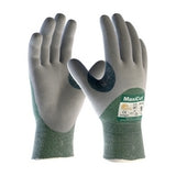 PIP 18-575/L | MaxiCut Seamless Knit Engineered Yarn Glove with Nitrile Coated MicroFoam Grip on Palm, Fingers & Knuckles, Green, Large