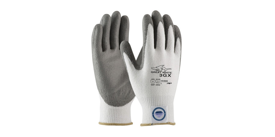 PIP 19-D322/XL | G-Tek Great White ECO Series Glove Dyneema Diamond 2.0 Blend, Polyurethane Coated Palm, X-Large