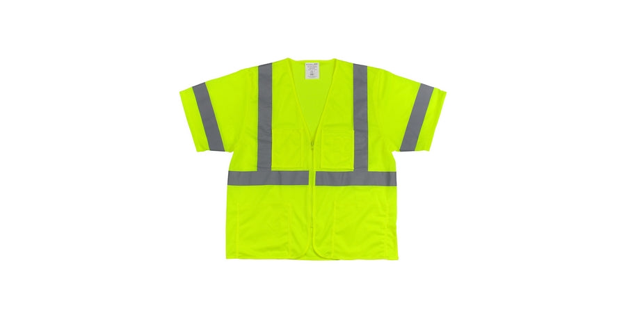 PIP 303-MVGZ4P-LY3X | Mesh Vest, 3X-Large, Hi-Vis Yellow, Polyester Mesh, Unisex