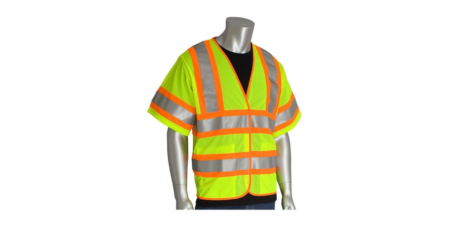 PIP 305-HSVPFRLY-SM | Safety Vest, Small to Medium, Hi-Vis Yellow, Polyester Mesh