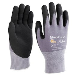 PIP 34-874/M | MaxiFlex Ultimate Seamless Knit Nylon/Elastane Glove with Nitrile Coated MicroFoam Grip on Palm & Fingers, Gray, Medium