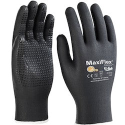 PIP 34-8745/XL | MaxiFlex Endurance Seamless Knit Nylon Glove with Nitrile Coated MicroFoam Grip on Full Glove, Black, XL Size