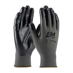 PIP 34-C232/XS | G-Tek Seamless Knit Nylon Glove with Nitrile Coated Foam Grip on Palm & Fingers, Gray, XS Size