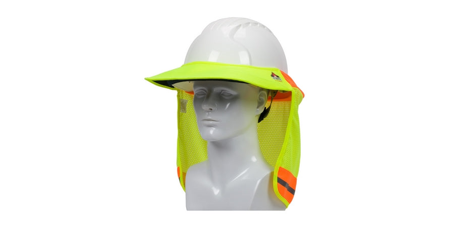 PIP 396-801FR-YEL | Hard Hat Visor, Full Brim Style, Hi-Vis Lime Yellow