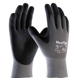 PIP 42-874/XL | MaxiFlex Ultimate AD-APT Seamless Knit Nylon/Elastane Glove with Nitrile Coated MicroFoam Grip and AD-APT Technology, Gray, XL Size