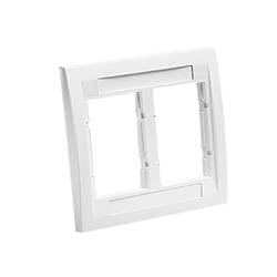 Panduit CBEWH-2GY | Faceplate Frame, Double Gang, Executive, White